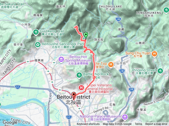 中正山-硫磺谷-龍鳳谷-石牌捷運