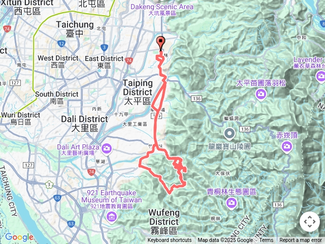 20250308台中太平日治時期地圖的大占山