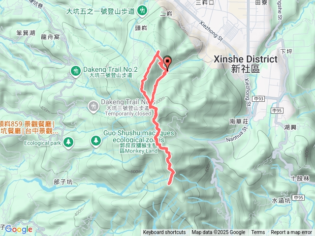 台中大坑二嵙山頭嵙山黑山石岺湖山O型預覽圖