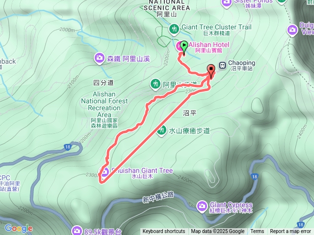 阿裡山賓館至水山巨木預覽圖