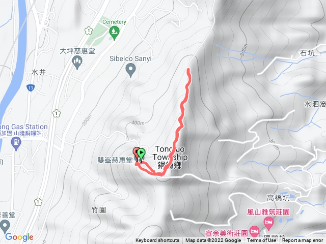 苗栗銅鑼_雙峰山(主峰、北峰、西峰)_慈惠堂來回路線