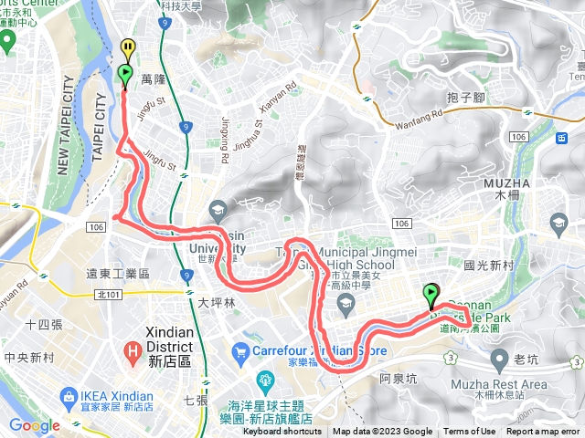 景美溪(道南河濱)左岸+右岸O型路線