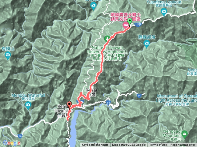 中橫霧社支線台14甲18.1K翠峰～0K霧社K