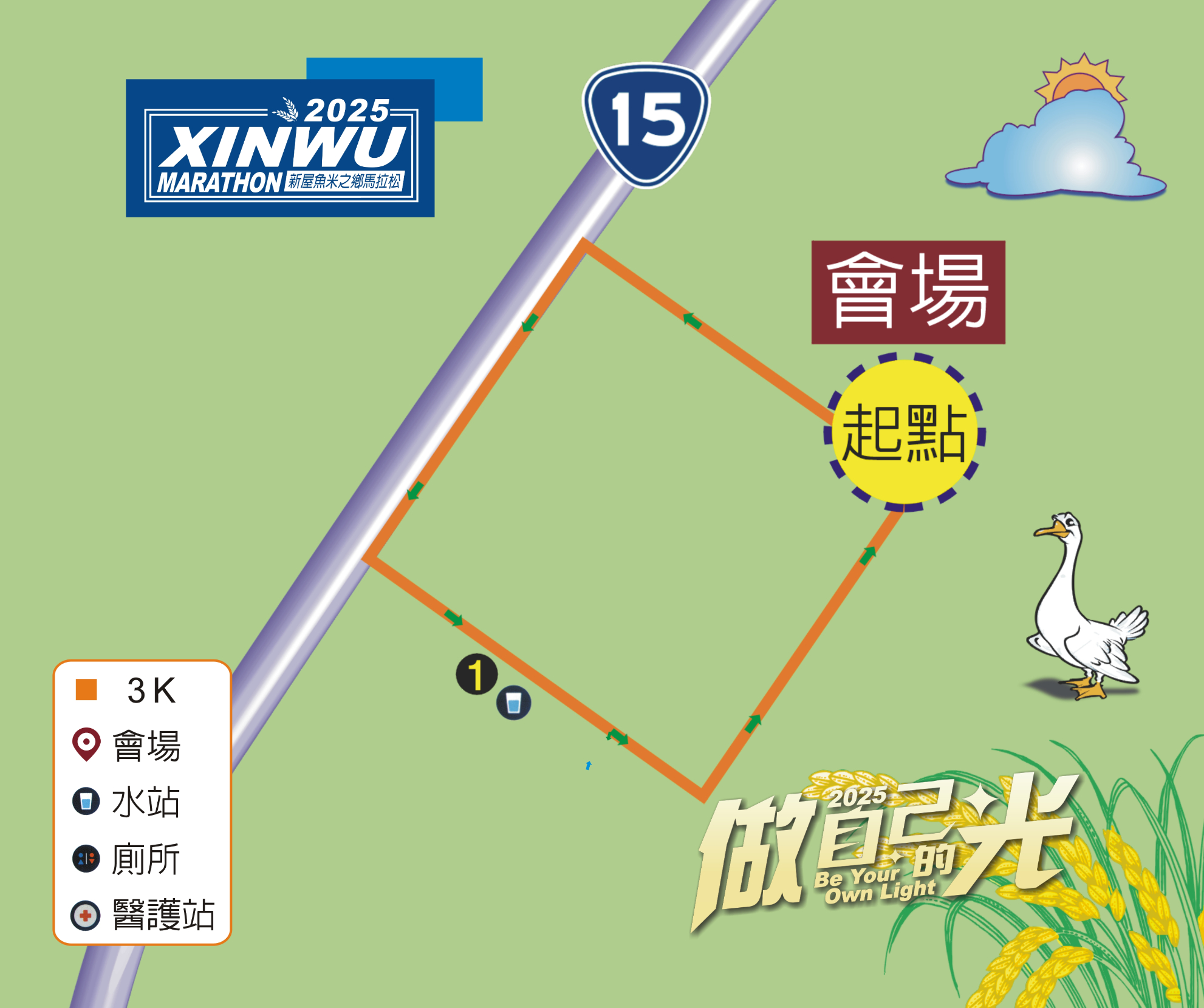 樂活報名網 - 2025新屋魚米之鄉馬拉松-路線圖