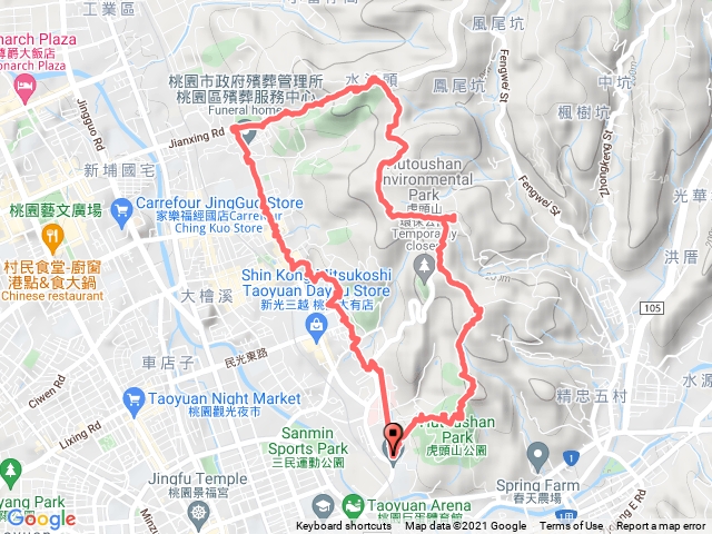 20211128桃園高中-虎頭山-水汴頭山-荷顯宮-大有梯田生態公園-忠烈祠O形