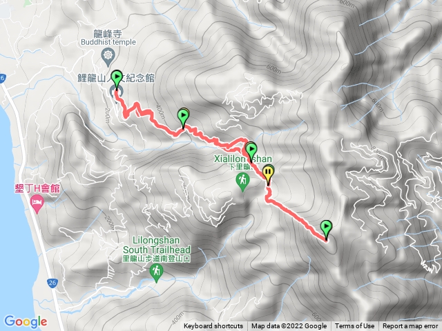 里龍山步道(北登山口）