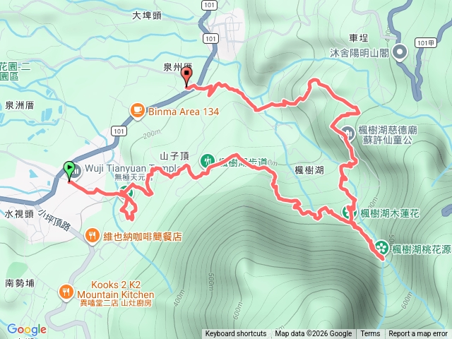 天元宮 山仔頂步道 楓樹湖步道 跤頭跌崙步道預覽圖