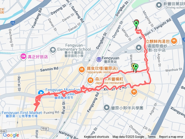 114/9/11-豐原（3）-直興街/向陽路/中正路走到廟東來回
