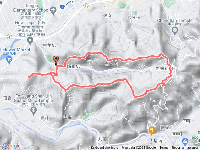 長壽山～成福山～十八羅漢岩～石門內尖山～火焰山～大暖尖山O型