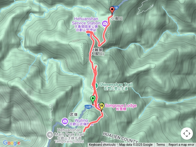 合歡東峰合歡尖石門山小風口山
