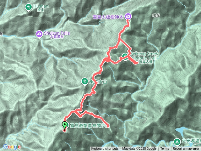 大板根、雪見山、北坑山、雪見、北坑駐在所
