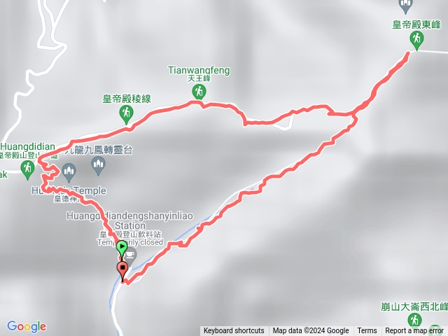 西峰登山口-天王峰-皇帝殿東峰O型預覽圖