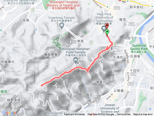 南勢角ㄧ新店彩蝶社區來回縱走