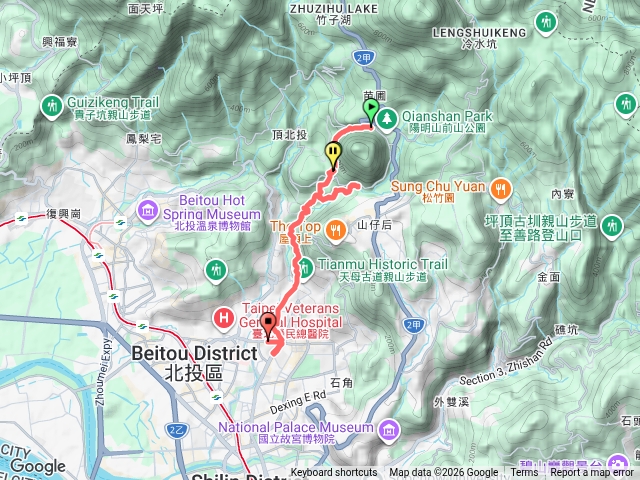 陽明山公車總站-橫嶺古道-半嶺步道-半嶺圳步道-松溪瀑布-天母圓環預覽圖