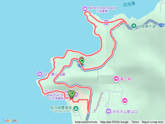 日月潭環湖步道九頭花至日月潭纜車段