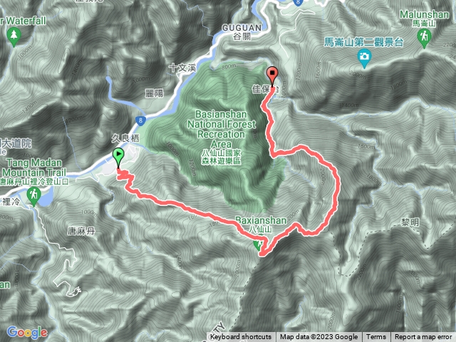 南松鶴上八仙山、東八仙山經伏地索道、駐在所出園區