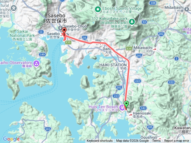 2026.03.03豪斯登堡回佐世保郵輪碼頭軌跡