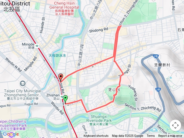 捷運芝山-芝山岩-天母棒球場-捷運芝山