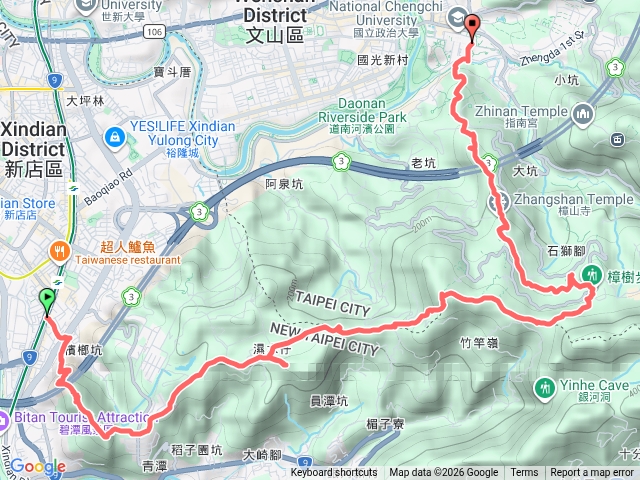 新店 小獅山步道-大香山-員潭子山-待老坑山-樟湖步道-樟樹步道-飛龍步道-政大親山步道預覽圖