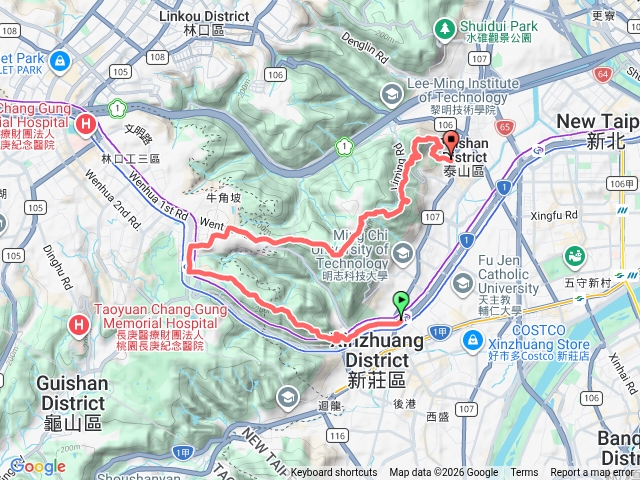 新莊-林口-泰山縱走（牡丹心山+瓊仔湖山+瓊仔湖山北峰+尖棟山+山腳頂山）預覽圖