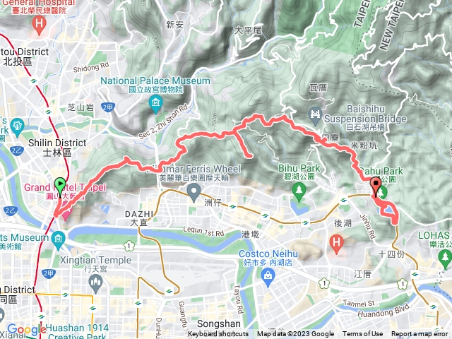 臺北大縱走第五段：劍潭至碧山巖