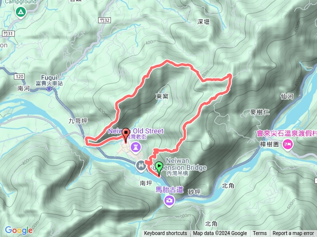 內灣山>麥樹仁山南峰>麥樹仁山>白石湖山O形4連峰 ##內灣公園免費停車場起登、內灣老街完