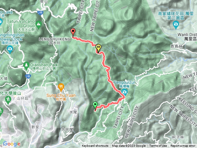 小18終點下（不經聖人橋-福德廟對面過橋-天溪園-風櫃嘴-頂山-石梯嶺-擎天崗

