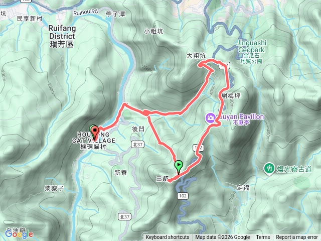 猴硐車站經金字碑大粗坑O型路線