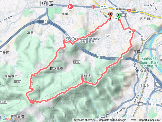新北中和圓通寺烘爐地登山步道；台灣小百岳：南勢角山