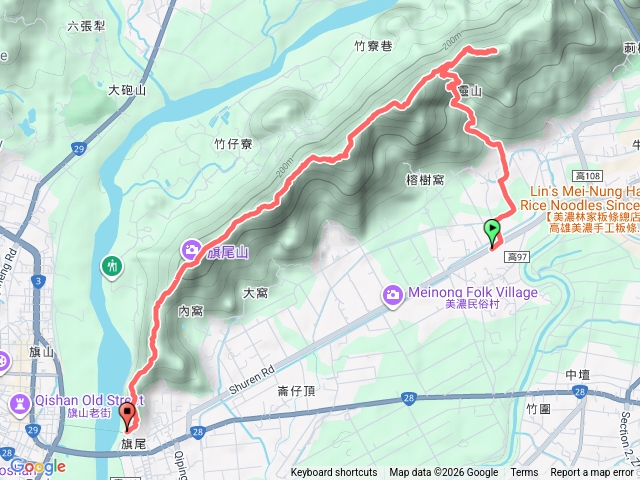 旗靈縱走(逆行)：公車雷音寺站→靈山→...→旗尾山→第一登山口預覽圖