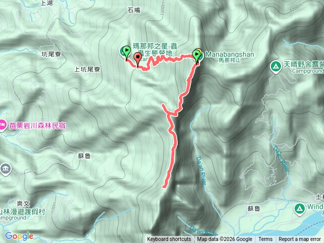 天然湖-馬那邦山-司令山來回預覽圖