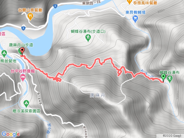 唐麻丹山蝴蝶谷瀑布到裡冷登山口