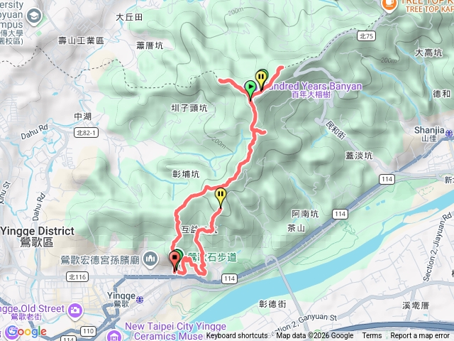 鶯歌石-牛灶坑山-百年大榕樹-石灰坑山-福源山漫遊預覽圖