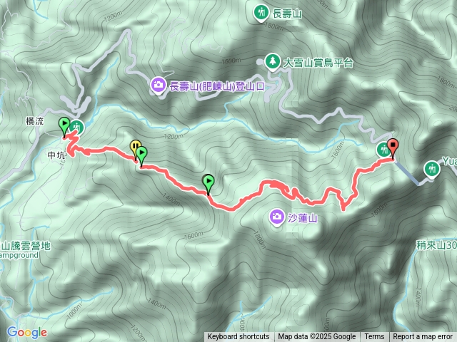 橫嶺山步道單程預覽圖