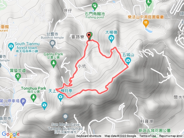 石門路70號步道入口-五城山-天上山縱走-楊桃樹下產業道路-回70號步道入口