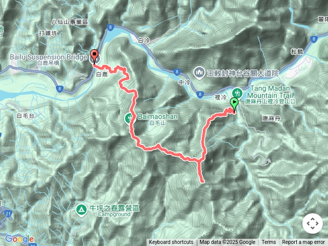 台中谷關七雄縱走行程 : 阿白縱走。