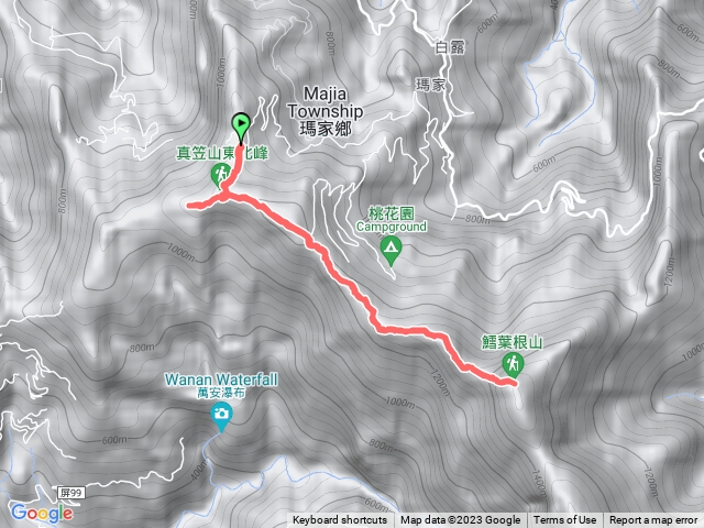 真笠山（加東北跟東南）鱈葉根山