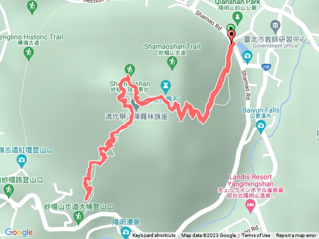 紗帽山北登山口》南登山口(原路回)