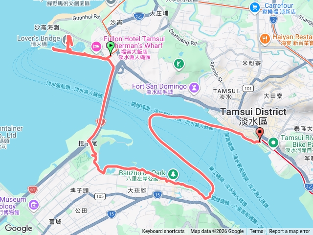 2026-06-04 漁人碼頭經淡江大橋+渡船至淡水─觀景平台→情人橋→淡水漁人碼頭→淡江大橋→挖子尾→八里左岸公園→淡水金色水岸