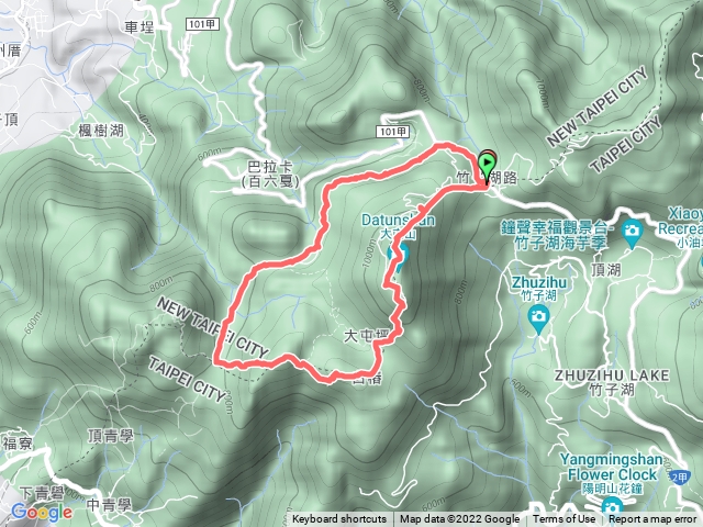 大屯鞍部－大屯主峰－大屯南峰－大屯西峰－面天坪－二子坪O型縱走