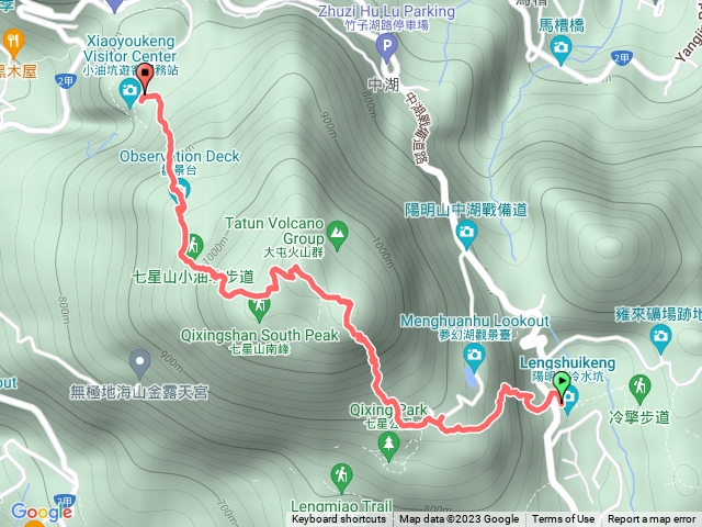 七星山主峰東峰冷水坑到小油坑