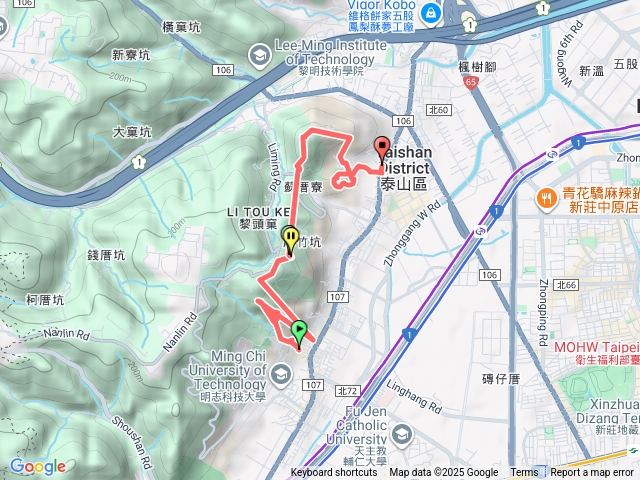 頂泰山巖瓊仔湖山(北峰主峰)尖崠山山腳頂山辭修公園預覽圖