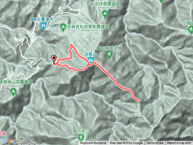 油羅山往霞山未果，至1950峰
