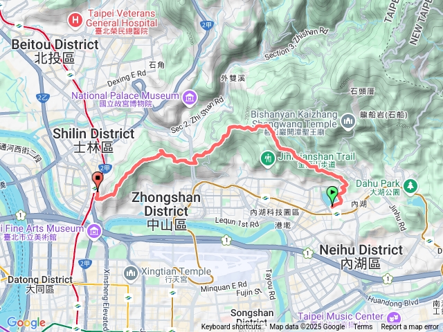碧湖公園經金面山 / 文間山至捷運劍潭站預覽圖