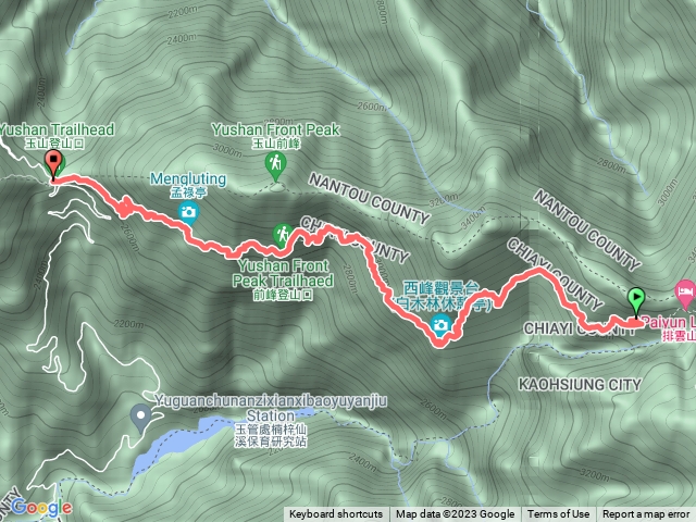 排雲到塔塔加登山口
