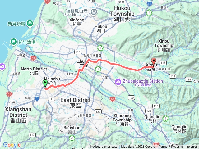 新竹北區到新埔中正路