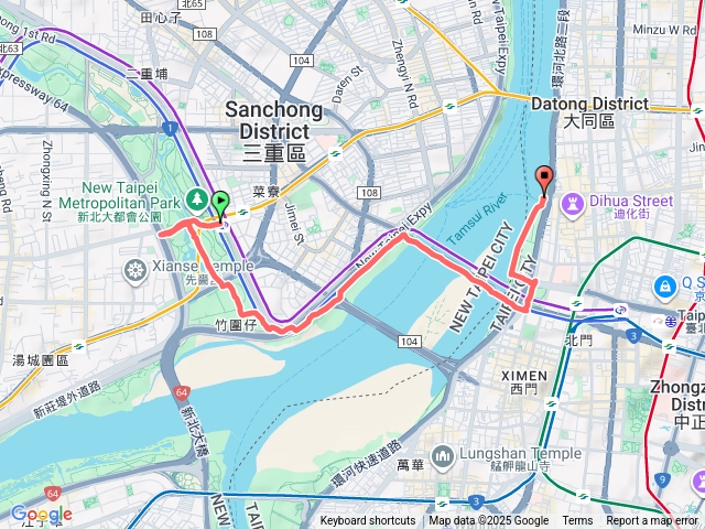 大都會公園往大稲埕碼頭河岸風光預覽圖