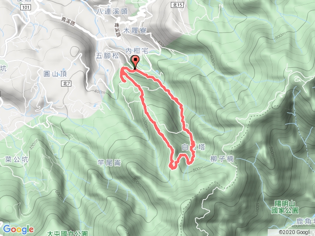 五腳松古道-金孔坪-紅葉谷瀑布-內柑宅古道 O型