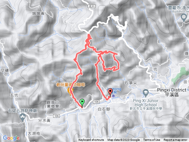 薯榔尖南北稜+石筍尖北稜+三坑山（赫山）+魔神仔洞+菁桐古道+菁桐老街