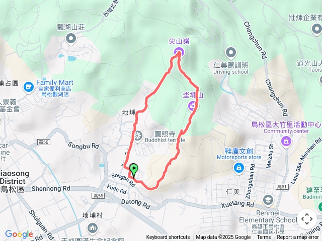 坔埔山-O型路線預覽圖
